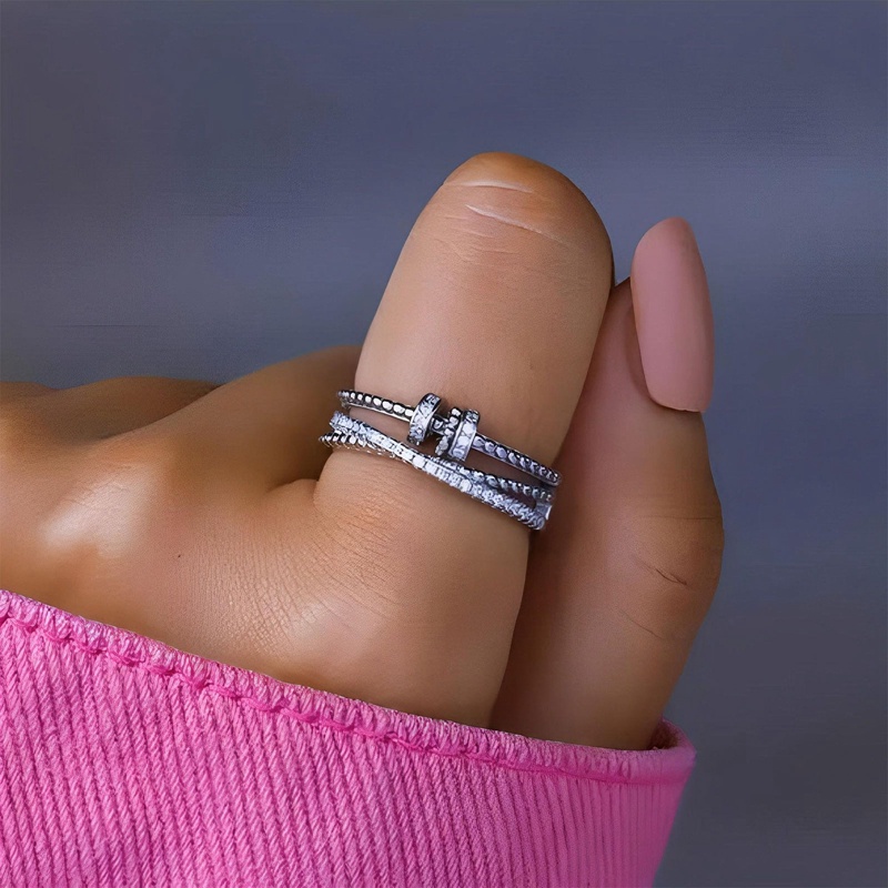 Nhẫn Cặp Đính Đá Zircon Sang Trọng Cho Nam Nữ