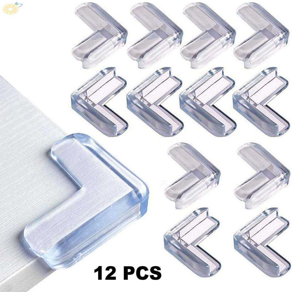 【VARSTR】Corner Edge Covers 12pcs Adhesive Pads Clear Transparent Corner Protectors