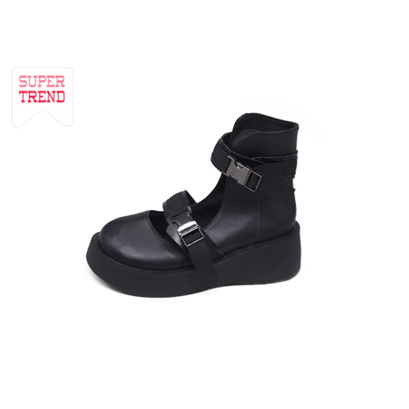 Giày bít mũi màu đen sang trọng thiết kế hợp thời trang dành cho nữ