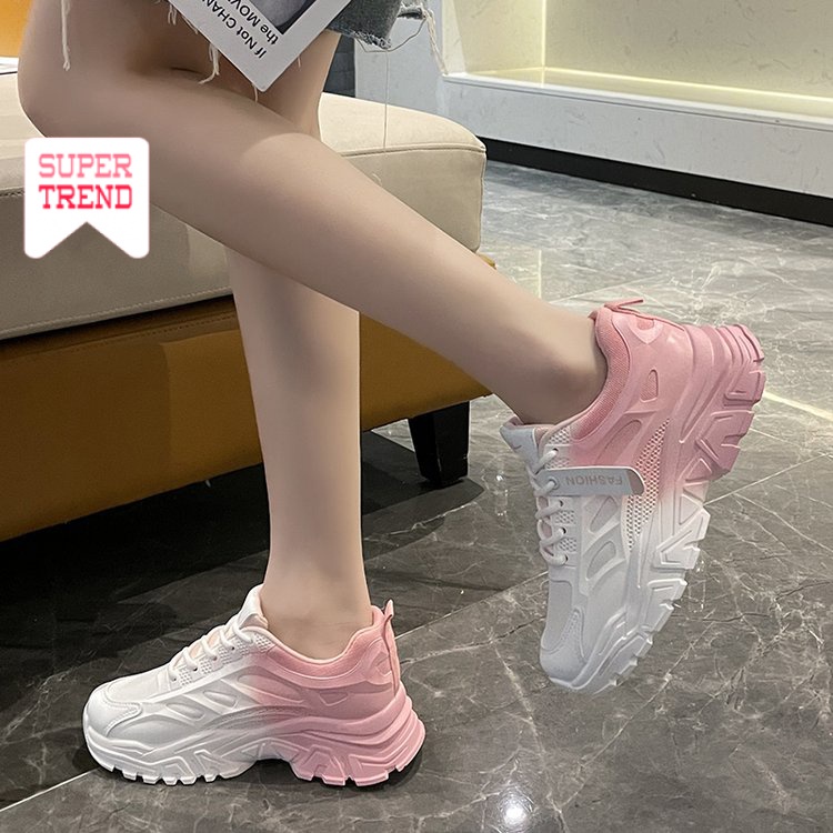 Giày Thể Thao Màu Gradient Siêu Nhẹ Thoáng Khí Thời Trang Mùa Hè Cho Nữ