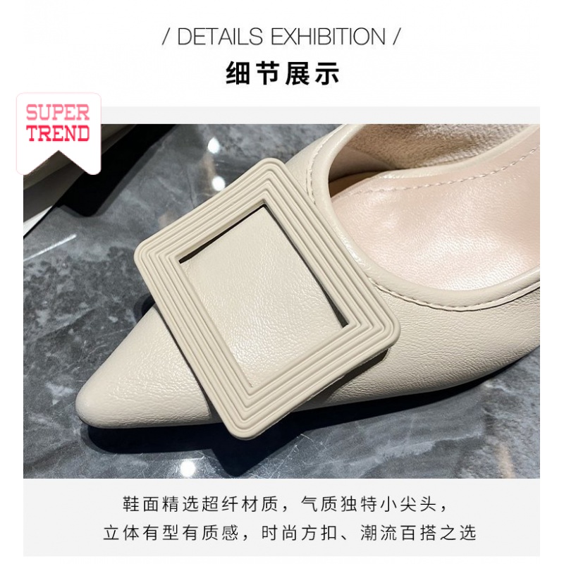 Giày Cao Gót Phối Khóa Phong Cách Hàn Quốc