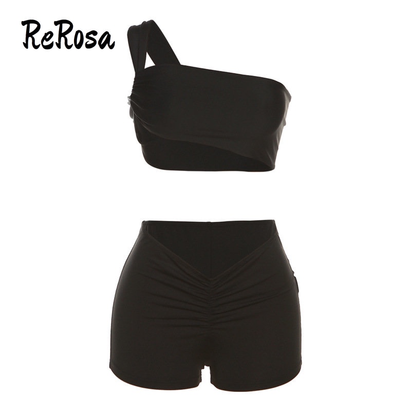 Bộ Áo Croptop Trễ Vai + Quần Short Lưng Thấp Thời Trang 2023 Quyến Rũ Cho Nữ