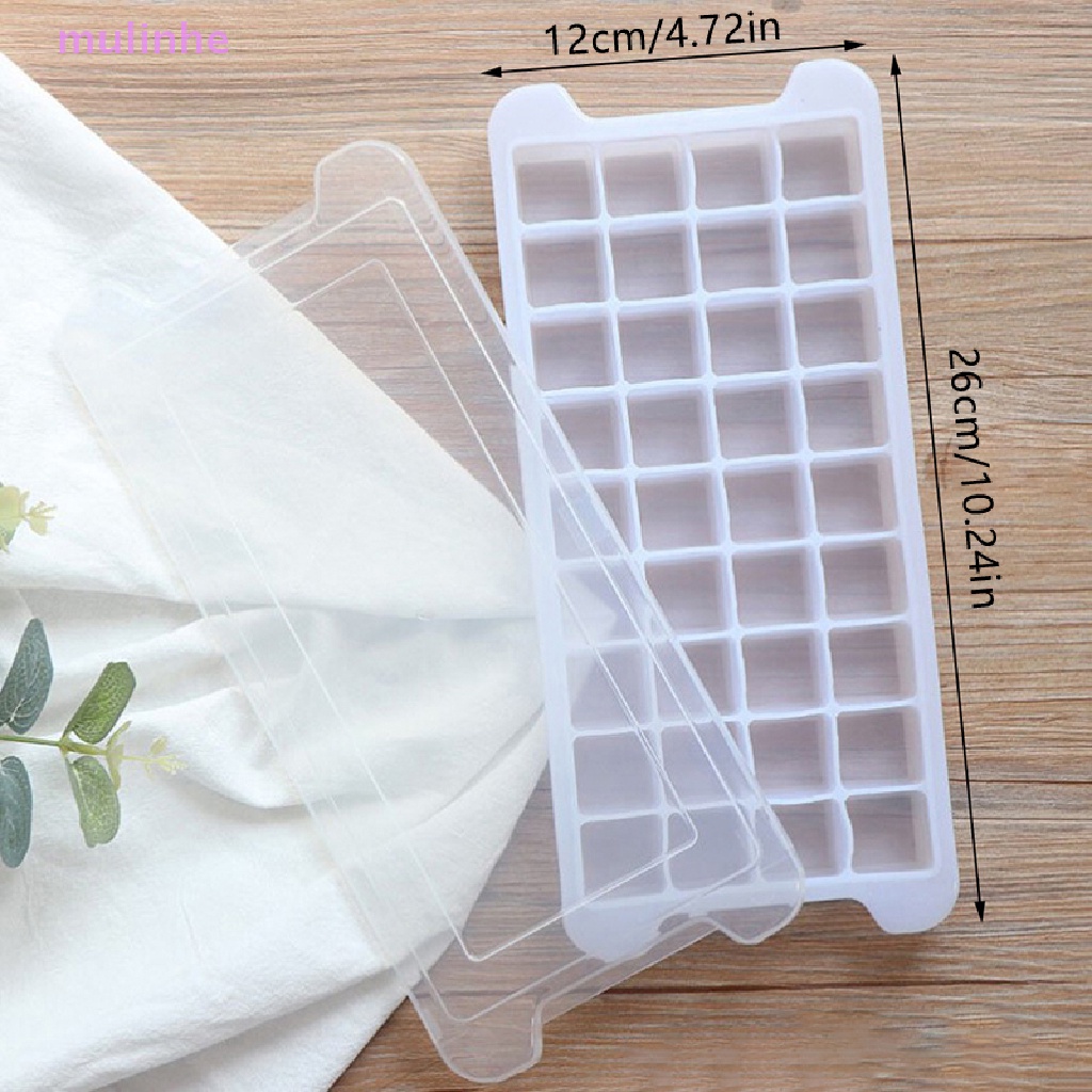 Khay Làm Đá 24 / 36 Ngăn Bằng Silicon Có Nắp Đậy Tiện Dụng