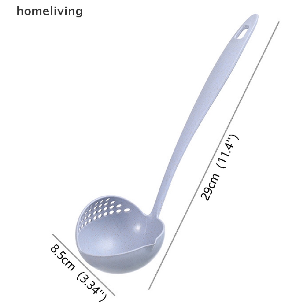 Vá Múc Canh 2 Trong 1 Bằng Nhựa Có Rãnh Tay Cầm Dài Tiện Dụng Cho Nhà Bếp