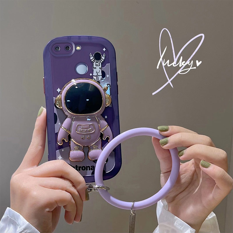 Ốp Điện Thoại Dẻo Họa Tiết Phi Hành Gia Kèm Giá Đỡ Và Vòng Đeo Tay Cho Xiaomi Redmi 6 Redmi 6A