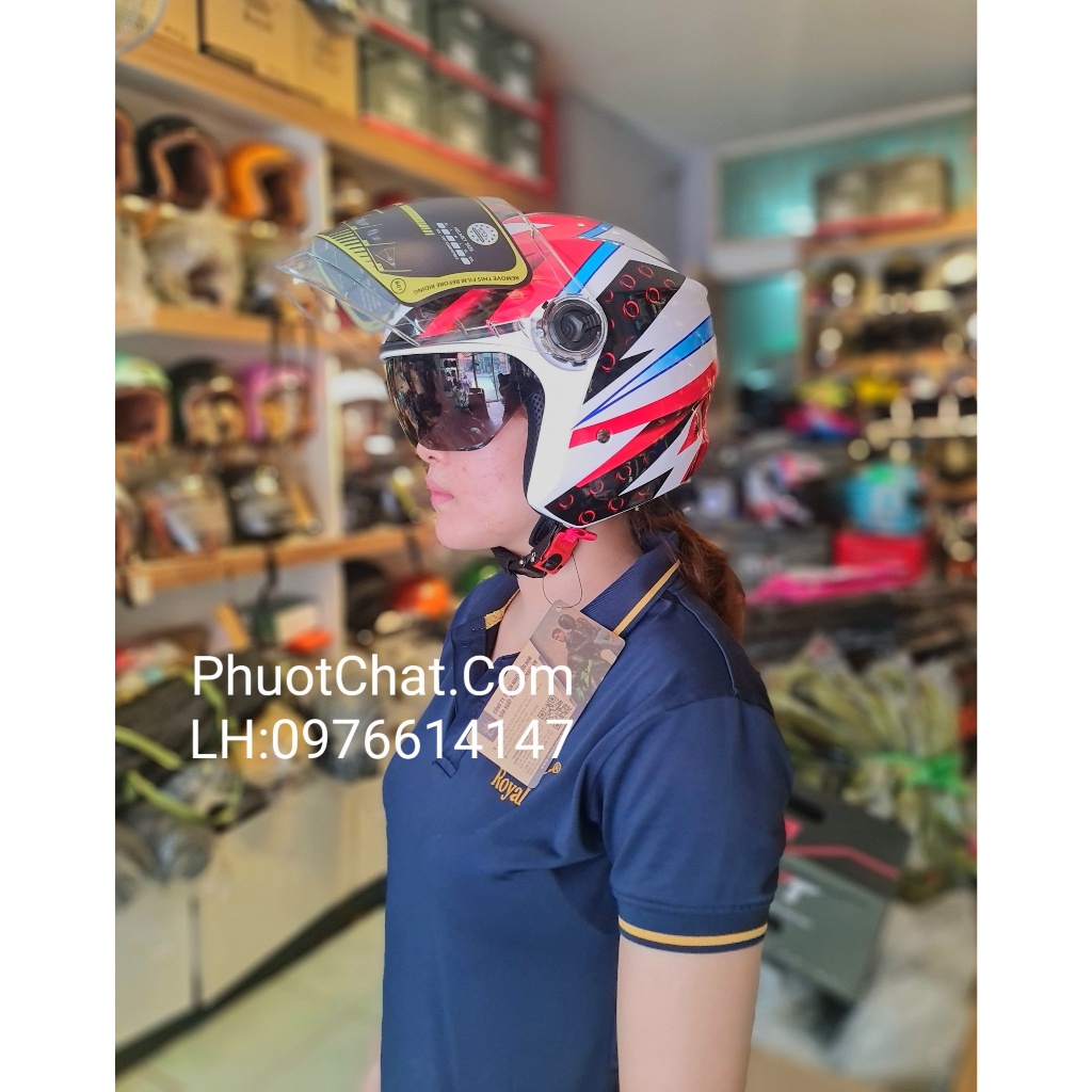 Mũ bảo hiểm 3/4 Royal M668 Dragon boy 2 kính siêu đẹp