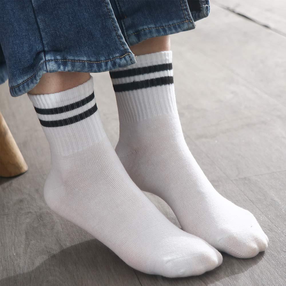 FORBETTER Tất Cotton Hoạ Tiết Kẻ Sọc Thời Trang Giữ Ấm Cho Phái Nữ