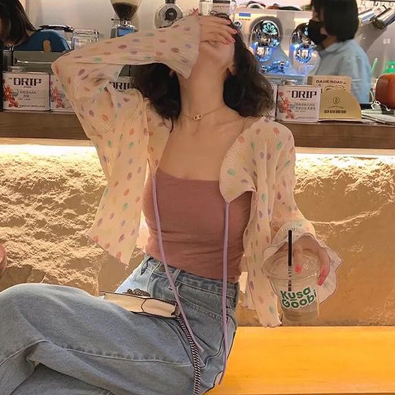 IELGY Áo Sơ Mi Chống Nắng Thiết Kế Ngọt Ngào Dễ Phối Đồ Thời Trang Cho Nữ