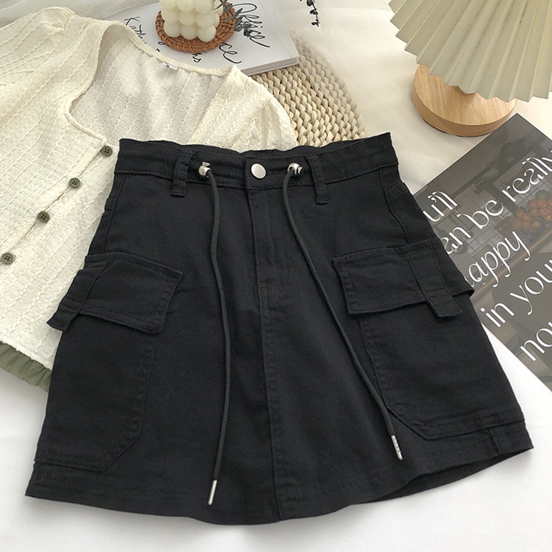 IELGY  Chân váy jean Lưng Cao Chống Trượt Phong Cách Hàn Quốc Thời Trang Mùa Hè Cho Nữ