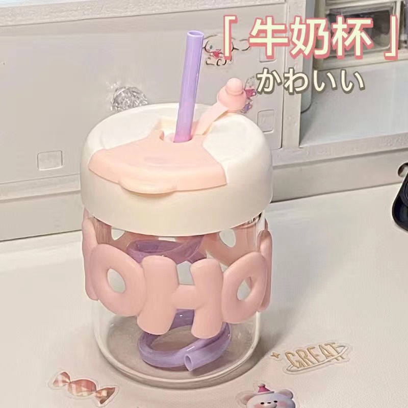 Bình Nước Giữ Nhiệt Bằng Thép Không Gỉ 304 550ML Kèm Ống Hút Họa Tiết Gấu Pooh Xinh Xắn