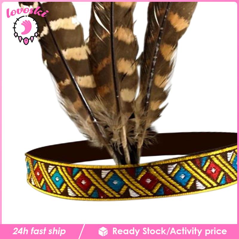 [Lovoski] Cài Tóc Đính Lông Vũ Phong Cách Ấn Độ Mỹ