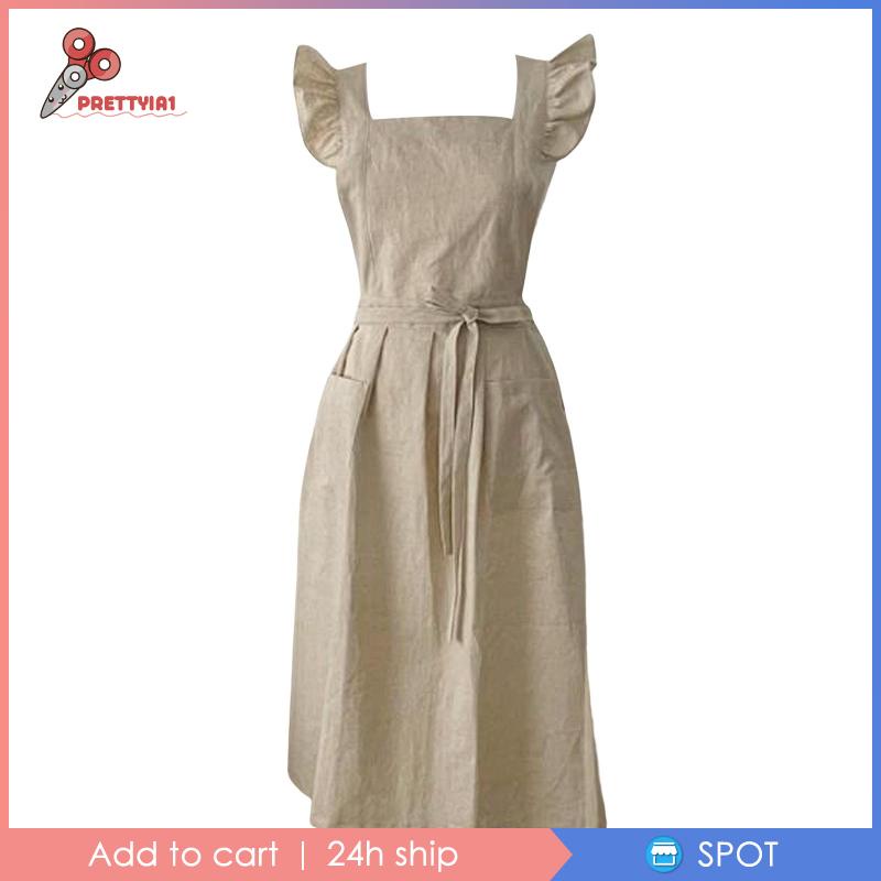 [Prettyia1] Tạp Dề Nấu Ăn Hai Túi Trước Cho Nấu Ăn Ngoài Trời