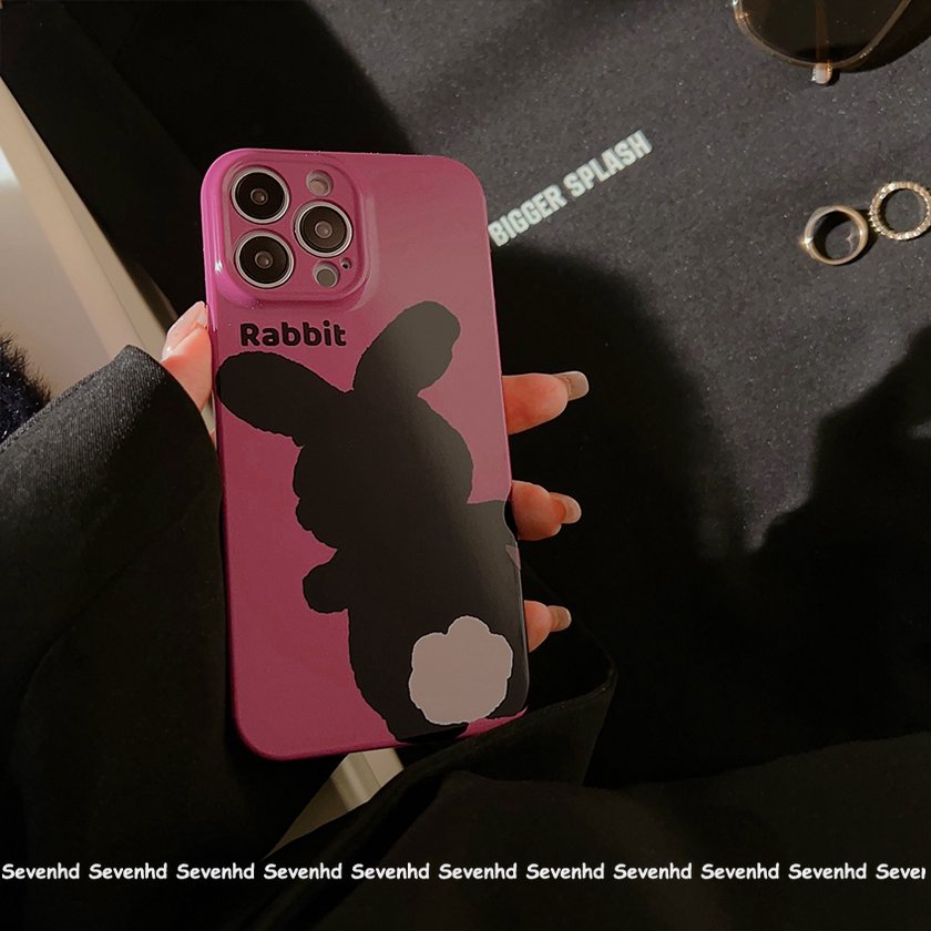 Ốp Điện Thoại Mềm In Hình Thỏ Đen Thời Trang Cho iPhone 14 13 12 11 Pro Max Xs Max Xr X 7 8 Plus