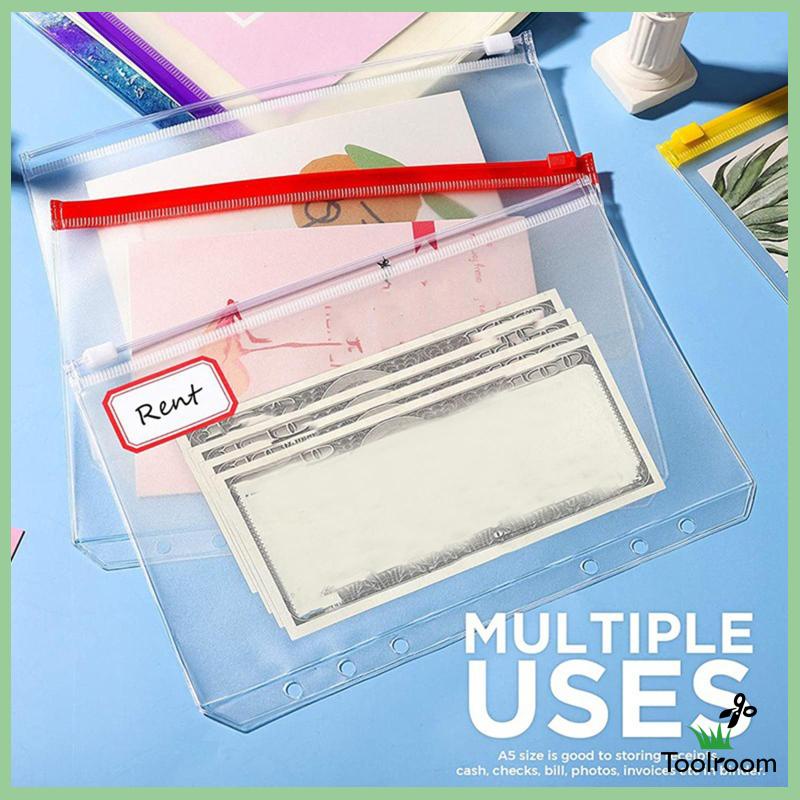 Bộ 18 Túi Đựng Tài Liệu 6 A6 Có Khóa Kéo Chống Thấm Nước Tiện Dụng