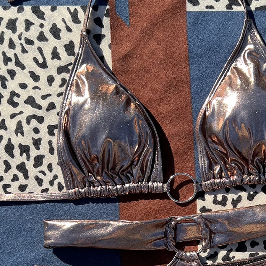 Bộ Bikini Dạ Quang Ánh Kim Quyến Rũ Cho Nữ