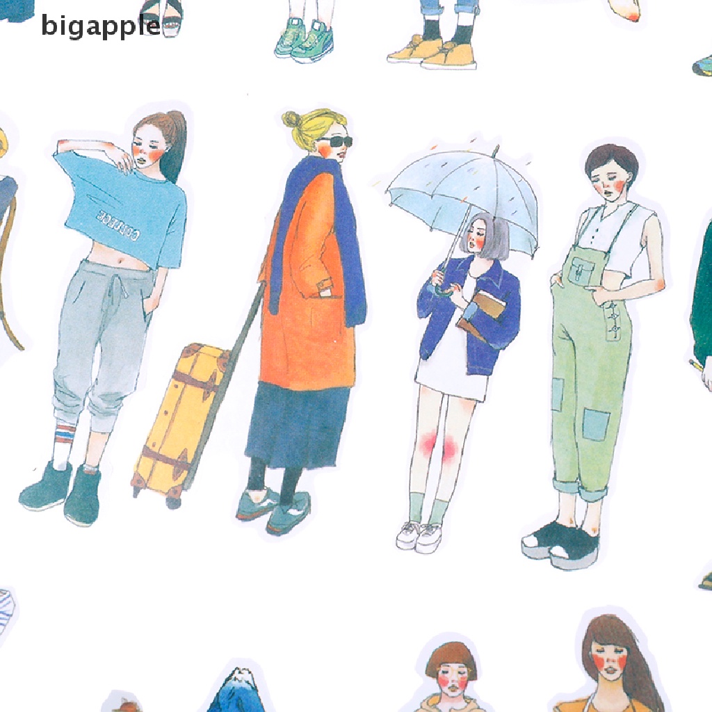 1 Túi Giấy Thủ Công Hình Cô Gái Hoạt Hình Dễ Thương Phong Cách Retro Trang Trí Nhật Ký RDG