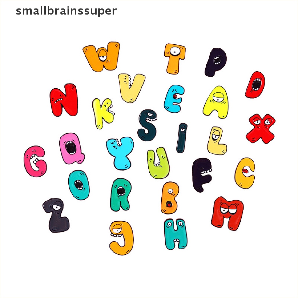 Trâm Cài Áo Hình Đôi Mắt Chữ Cái Tiếng Anh Tráng Men SBS Thời Trang Cho Nữ