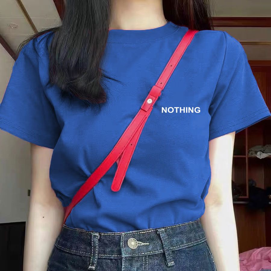 Áo Thun Cotton Nguyên Chất Klein Màu Vàng Và Xanh Dương Phong Cách Mới 2023 Phong Cách Retro Cho Nữ