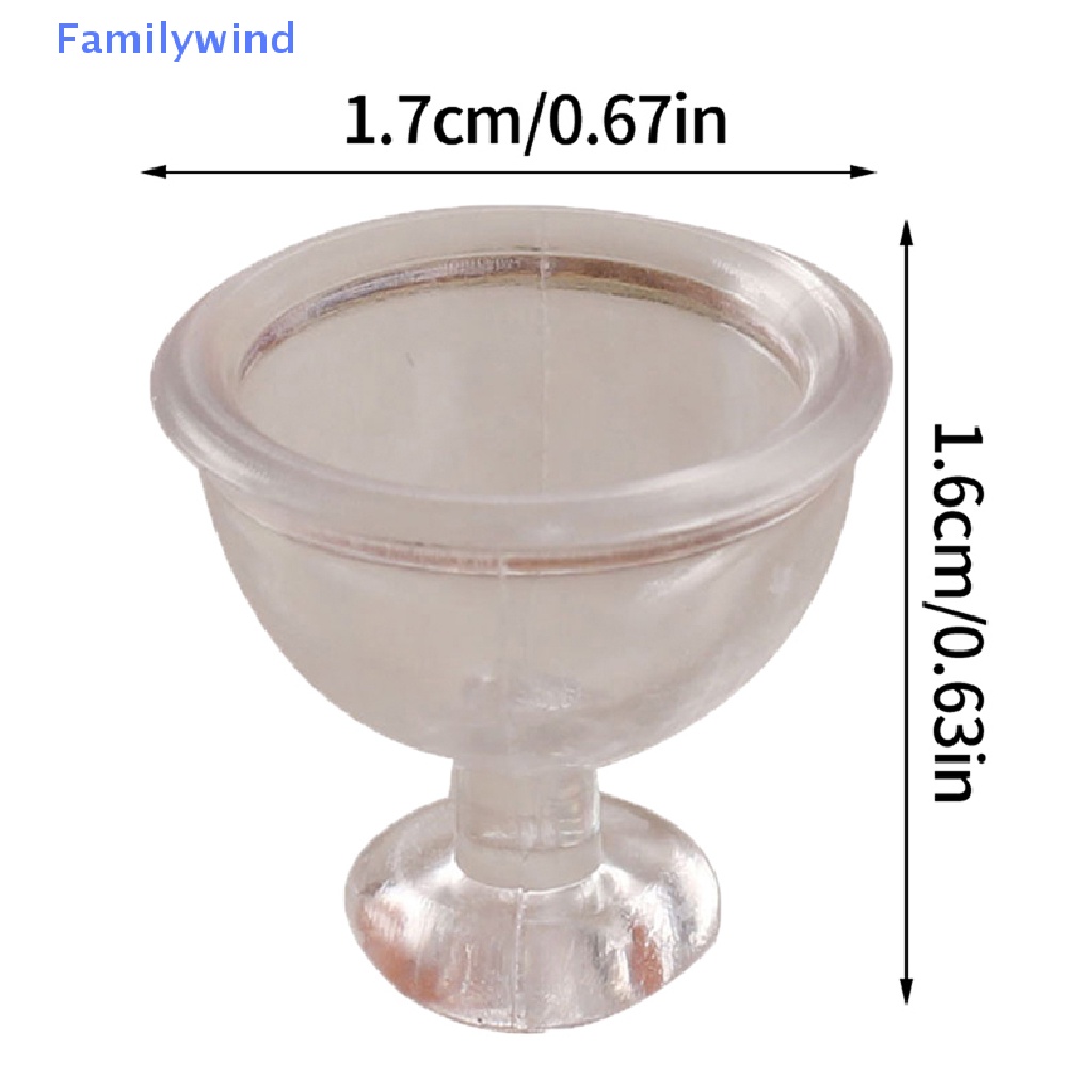 Set 4 Ly Bán Nguyệt Trong Suốt Dùng Để Trang Trí Nhà Búp Bê 1: 12