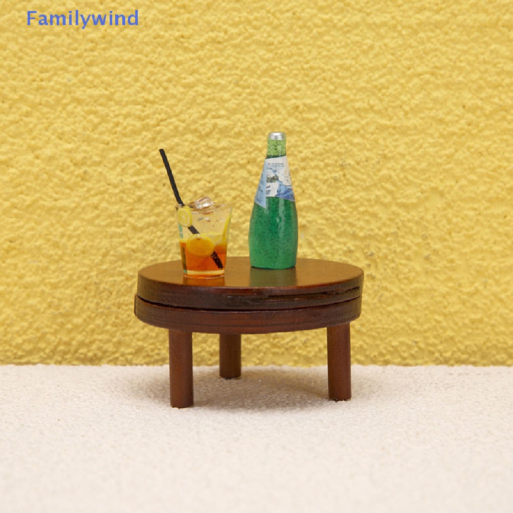 Bàn Trà / Cà Phê Hình Tròn Trang Trí Nhà Búp Bê Tỉ Lệ 1: 12