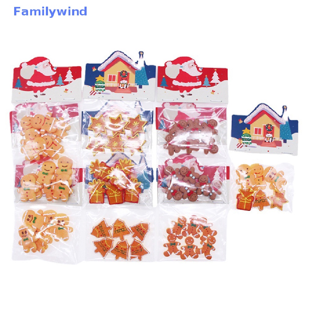 Set 6 Mô Hình Túi Bánh Gừng Giáng Sinh Trang Trí Nhà Búp Bê DIY