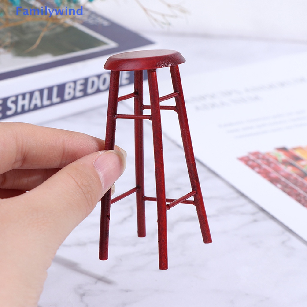 Mô Hình Ghế Đẩu Cao Cổ Bằng Gỗ Tỉ Lệ 1: 12 Trang Trí Nhà Búp Bê