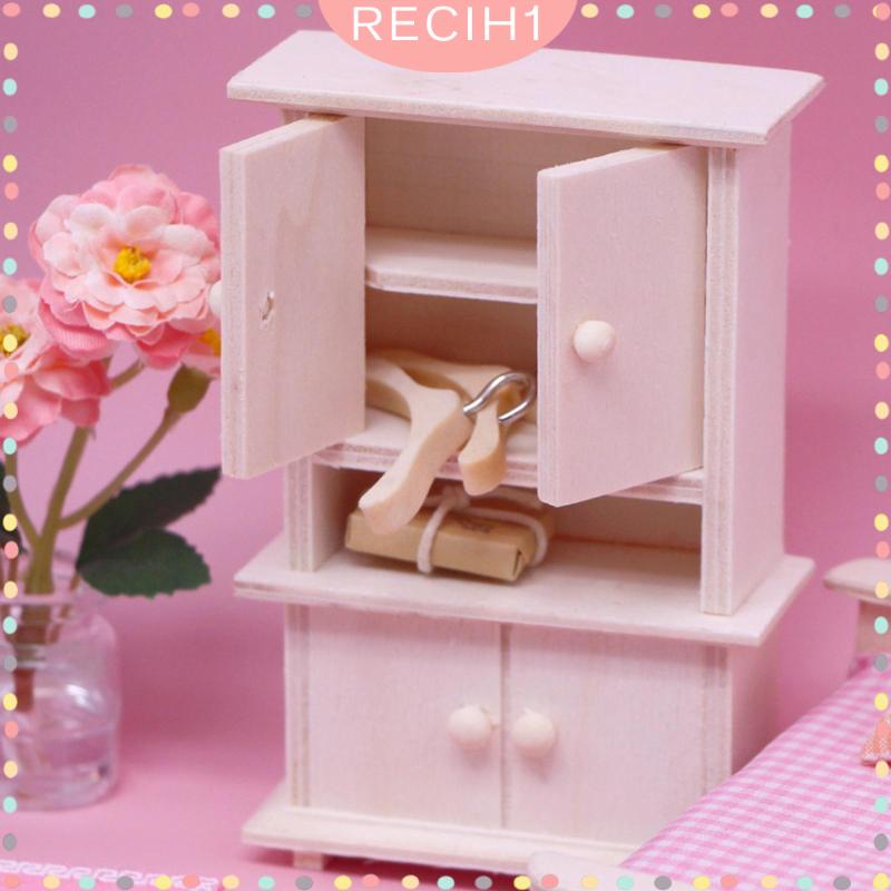 Mô Hình Tủ Quần Áo Mini Bằng Gỗ Dùng Trang Trí Tiểu Cảnh DIY