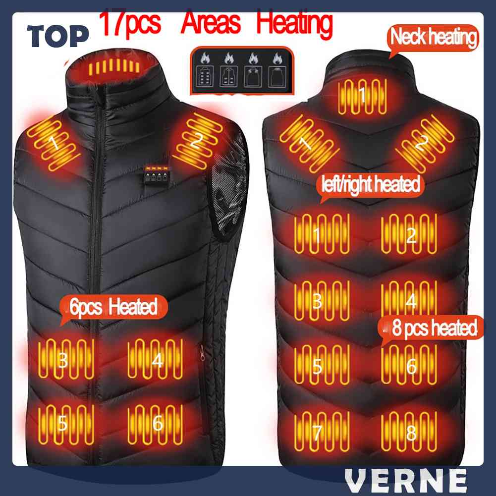Áo Sưởi Ấm Bằng Điện 17 Khu Vực Dành Cho Trượt Tuyết / Leo Núi / Câu Cá