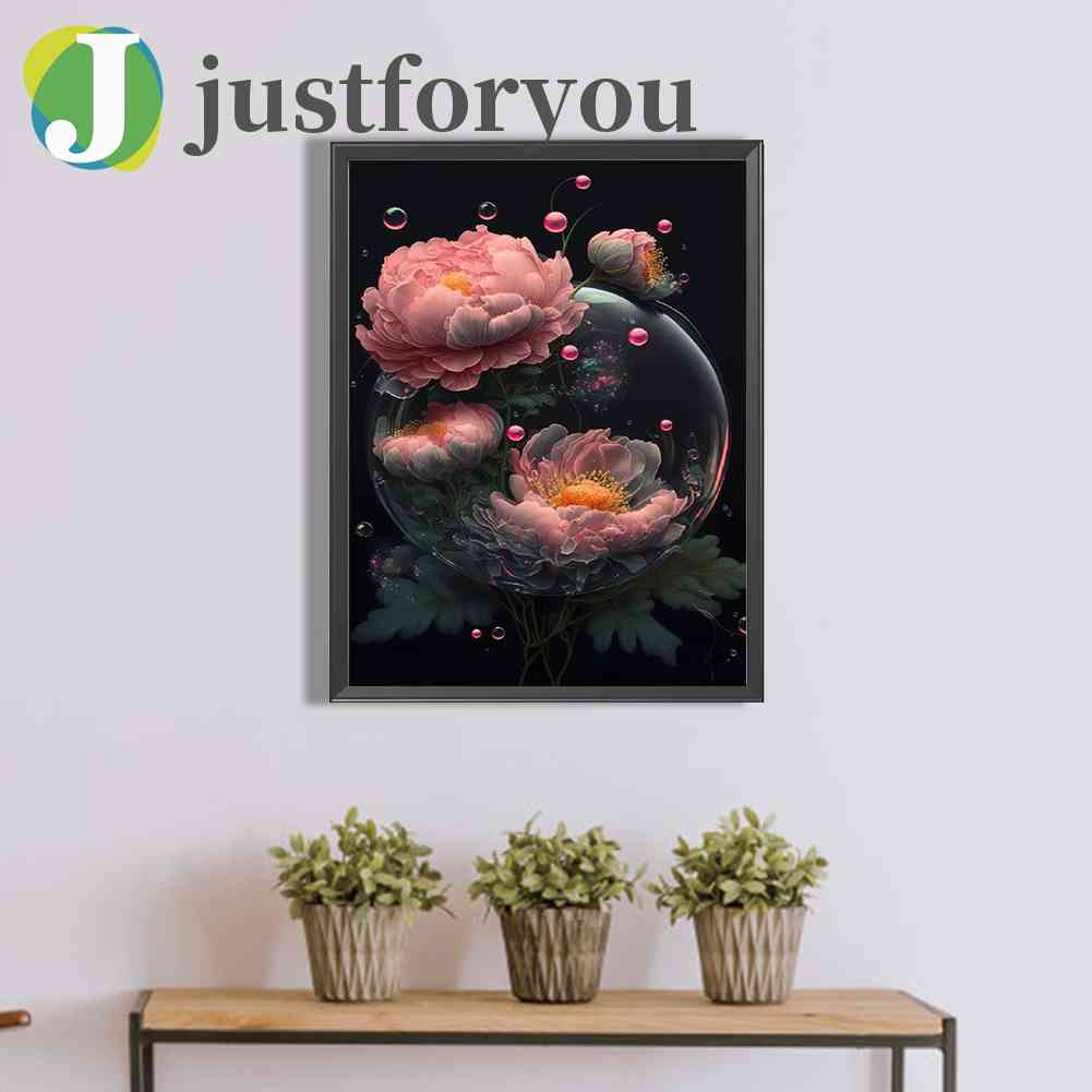 Tranh Đính Đá Kim Cương Toàn Bộ 5D DIY Hình Vẽ Hoa Trang Trí Nhà Cửa