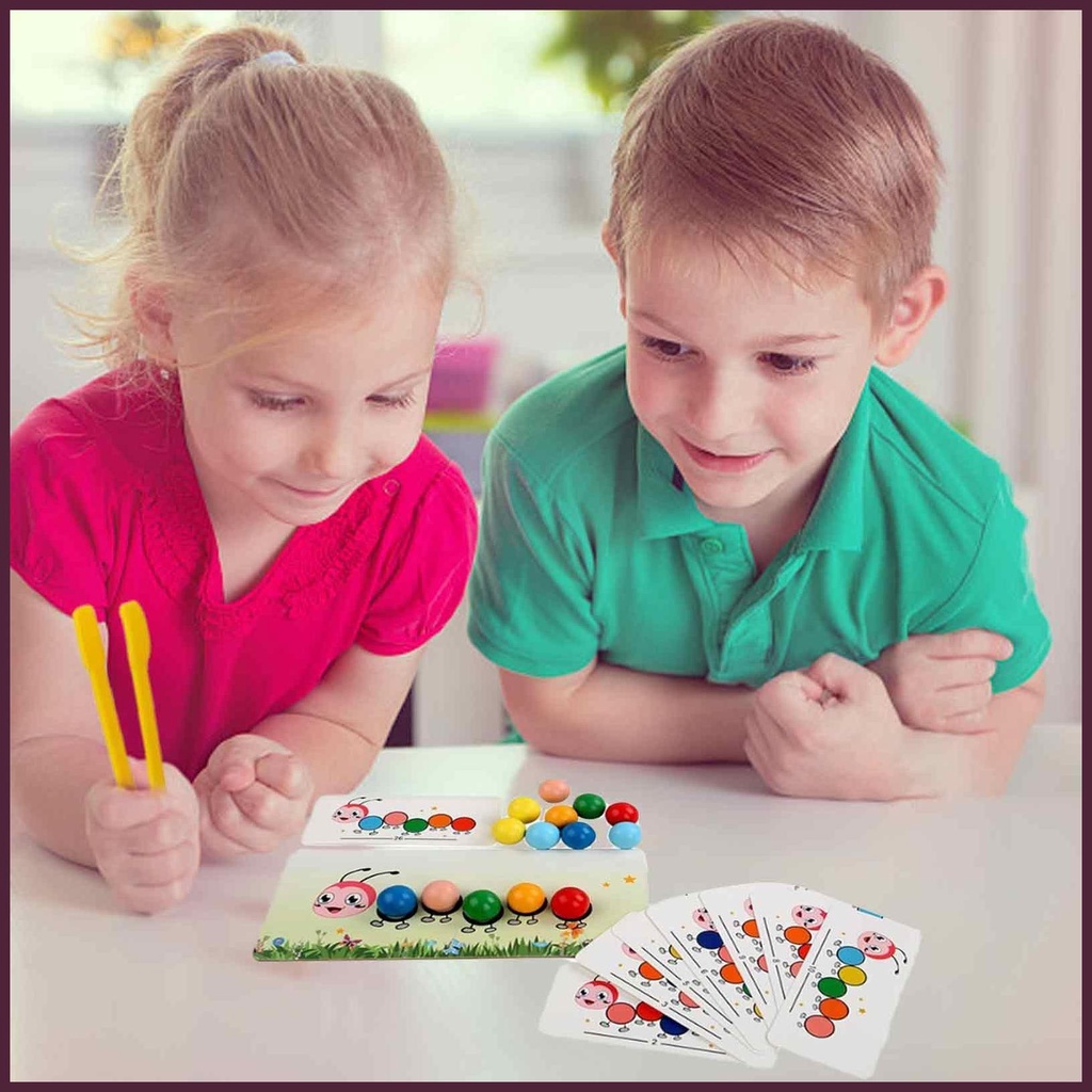 Bộ Trò Chơi Montessori Hạt Cầu Vồng Cho Bé