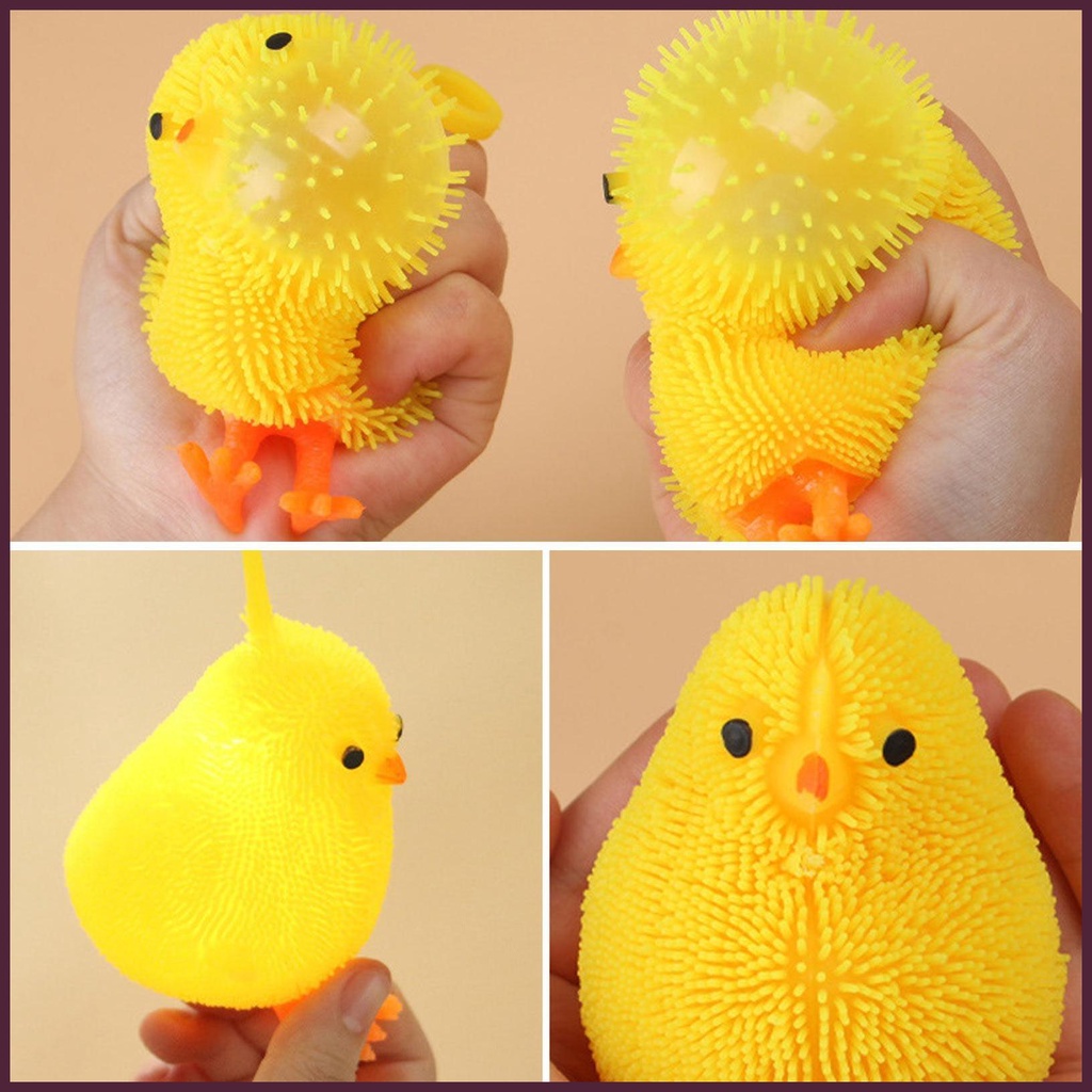 Đồ Chơi Squishy Hình Con Gà Dễ Thương Có Đèn LED Giúp Giảm Căng Thẳng 6CM