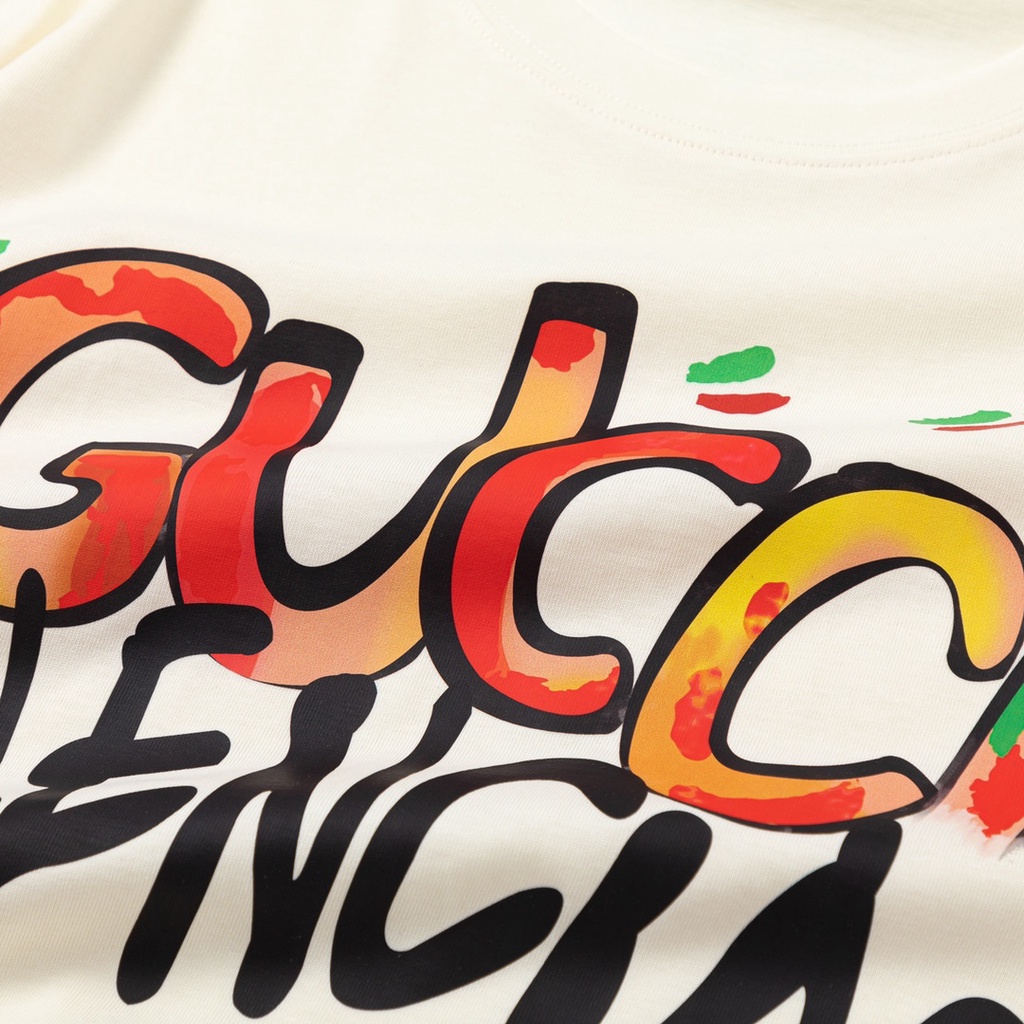 Áo Thun Sweater In Logo Graffiti 23ss Thiết Kế Thương Hiệu BLCG X GG Phong Cách Đường Phố Sang Trọng Cho Nam Và Nữ