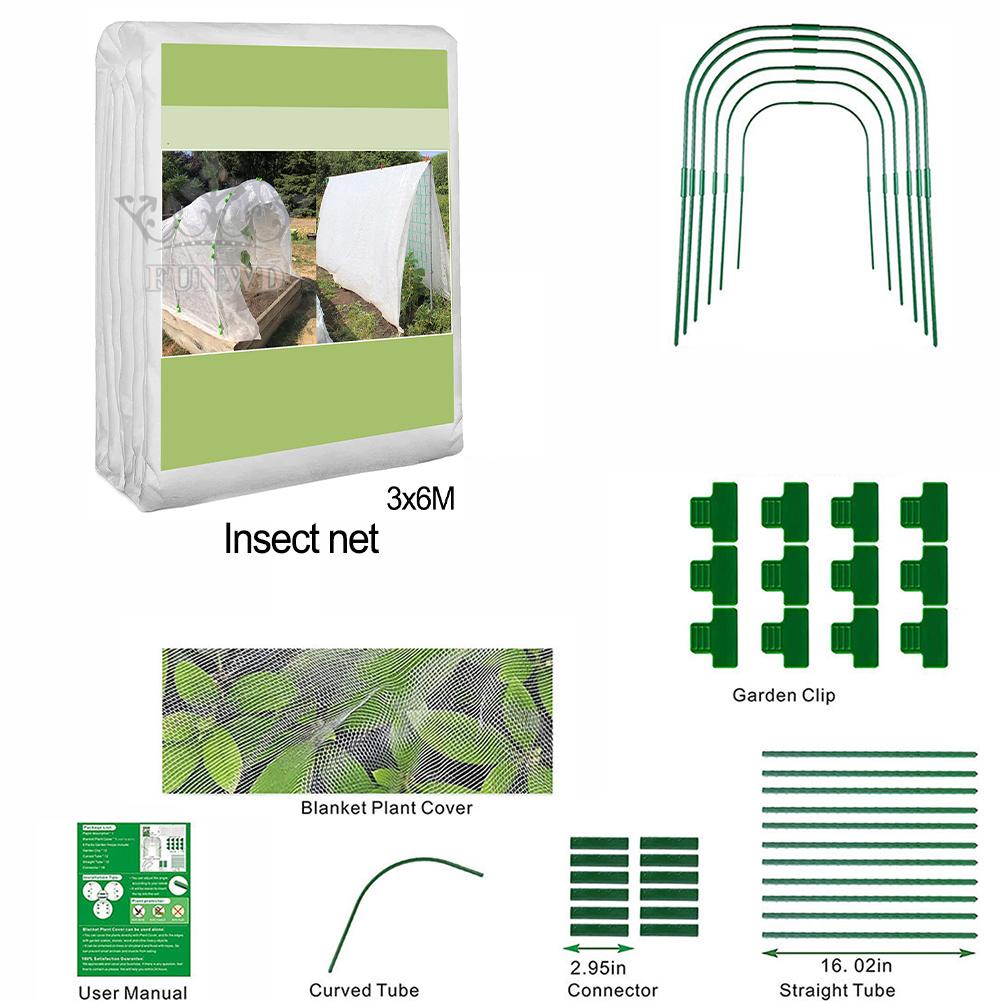 【FUNWD】Greenhouse Support Hoops Garden Plants Netting Grow Tunnel Greenhouse Supplies