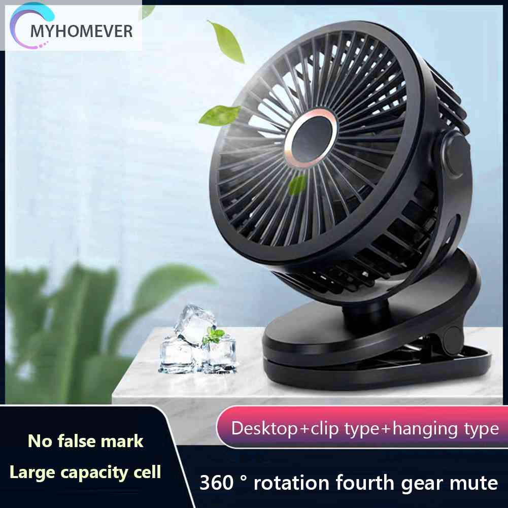 Quạt Mini 4 Bánh Răng 10000mAh Di Động Có Thể Điều Chỉnh Cho Nhà Bếp Xe Hơi