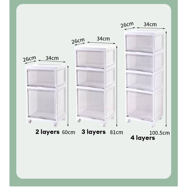 Tủ Đựng Đồ Gia Dụng Sức Chứa Lớn Có Bánh Xe Đẩy Nhiều Tầng Cho Phòng Khách / Phòng Tắm / Tủ Đồ Chơi