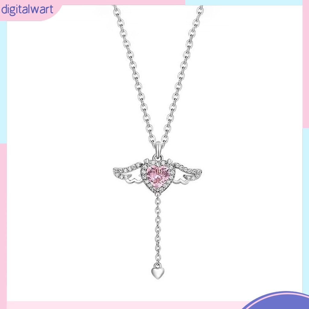 Vòng cổ Mặt Hình Cánh Trái Tim Đính Đá Thời Trang Lãng Mạn Cho Nữ