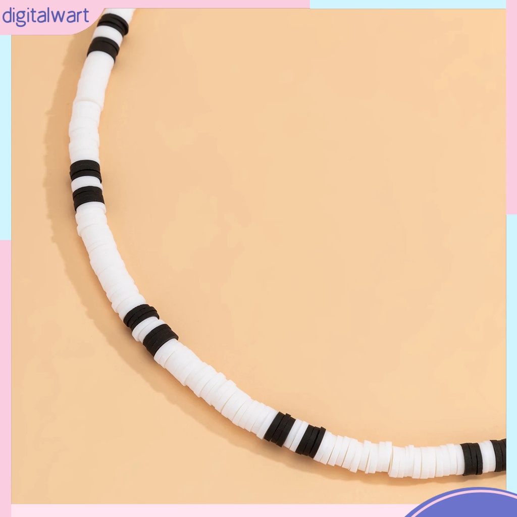 Vòng cổ Hạt Đất Sét Hai Màu Trắng Đen Phong Cách Bohemia Thời Trang Cho Nam