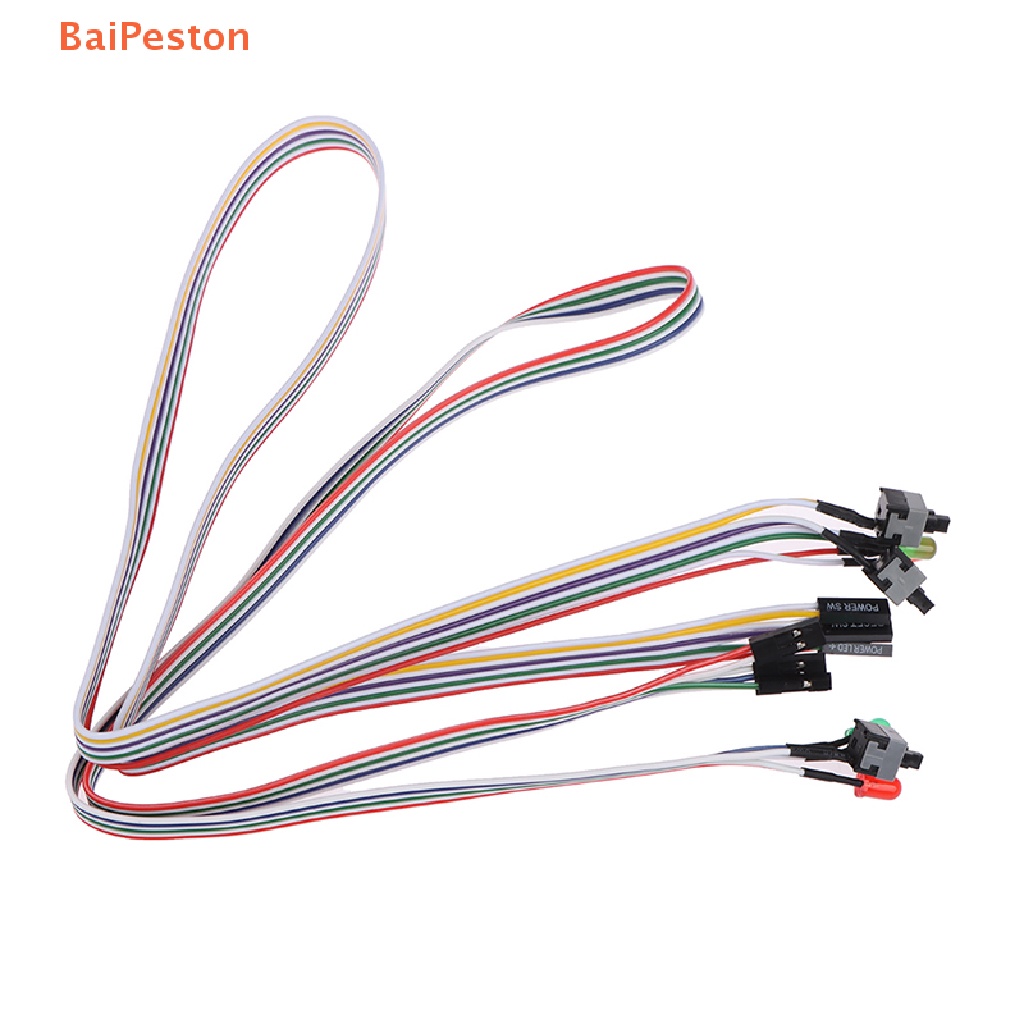 [BaiPeston] Atx Dây Cáp Nguồn Bo Mạch Chủ On / Off / Reset Có Công Tắc Đèn LED