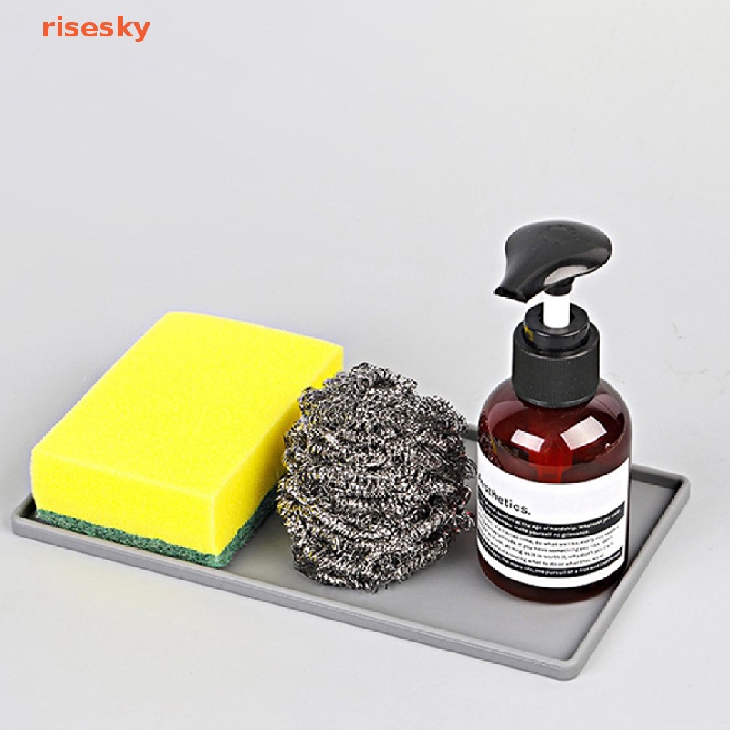 Khay Đựng Xà Phòng / Trà / Cà Phê Hình Vuông Bằng Silicon Chống Trượt Tiện Dụng Cho Nhà Tắm Giá Đỡ
