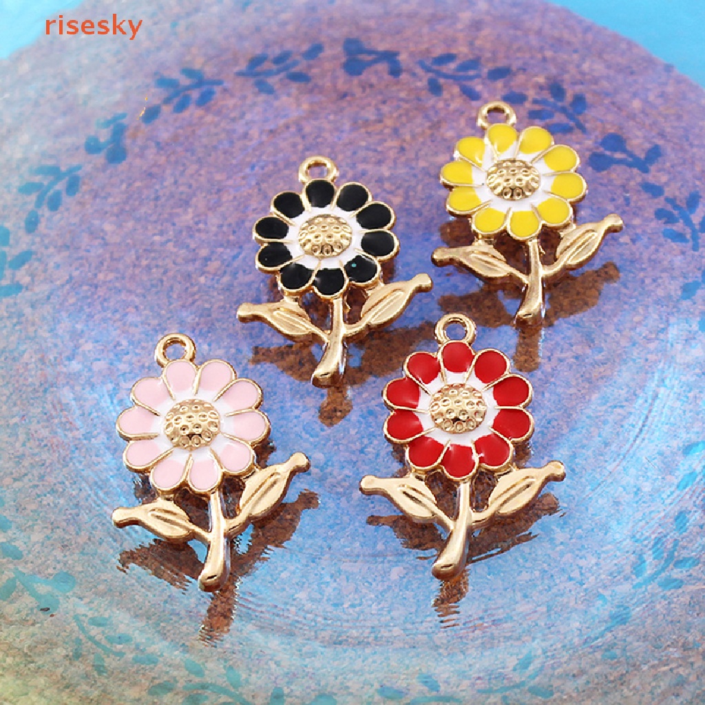 1 Mặt Vòng cổ / Bông Tai / Vòng Tay Hình Hoa Hướng Dương Tráng Men DIY