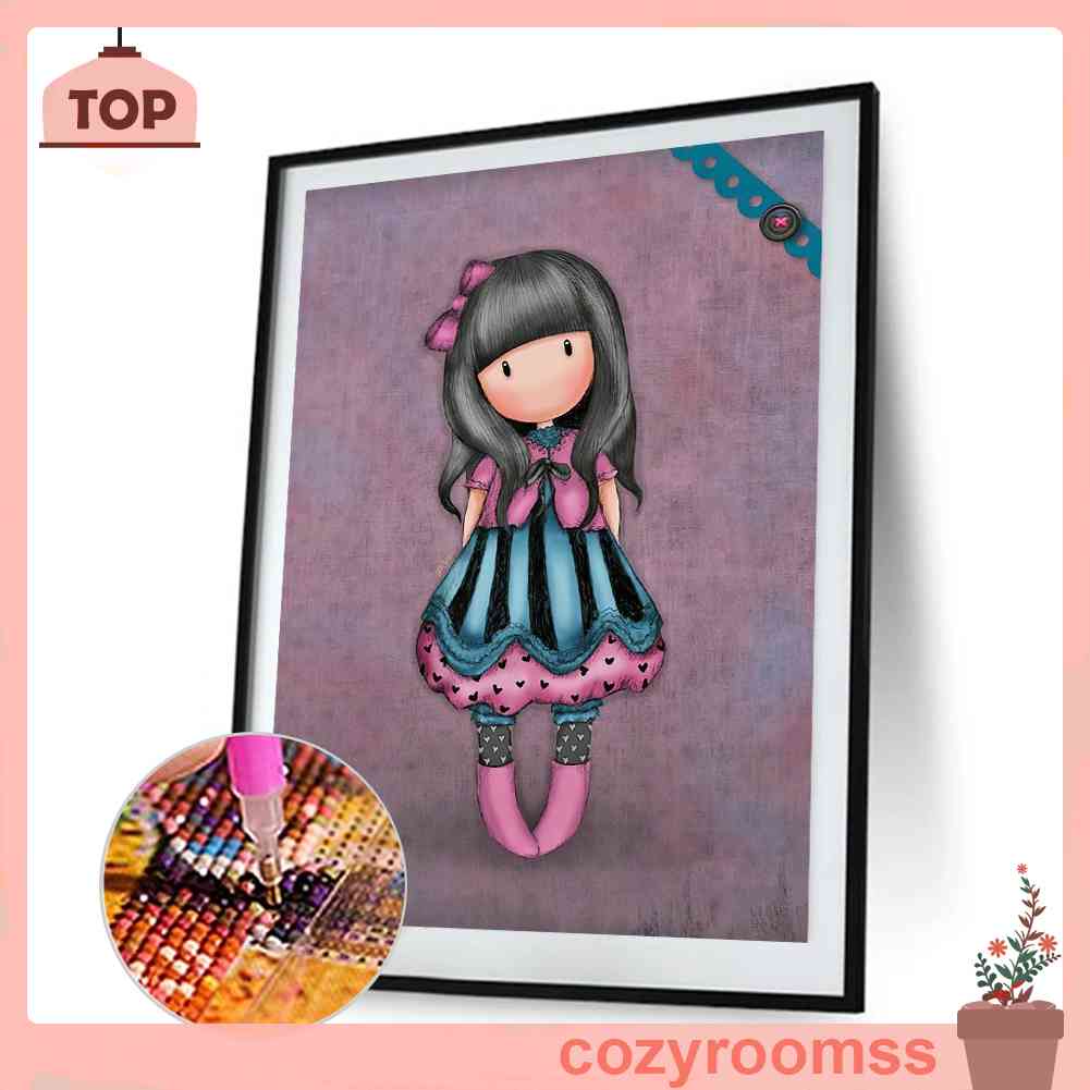 Tranh Đính Đá Kim Cương Toàn Bộ 5D DIY Hình Vẽ Búp Bê