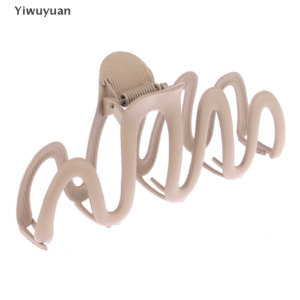 &lt; Yiwuyuan &gt; Kẹp Tóc Dạng Móng Vuốt Hình Học Thiết Kế Gợn Sóng Màu Nhám Đặc Biệt