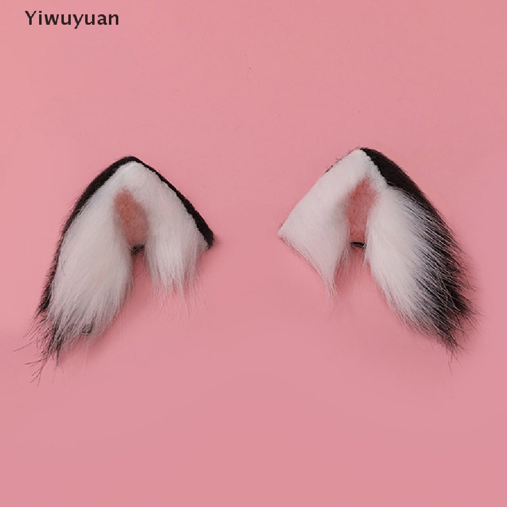 < Yiwuyuan > Kẹp Tóc Tai Mèo Phối Lông Hóa Trang Lolita