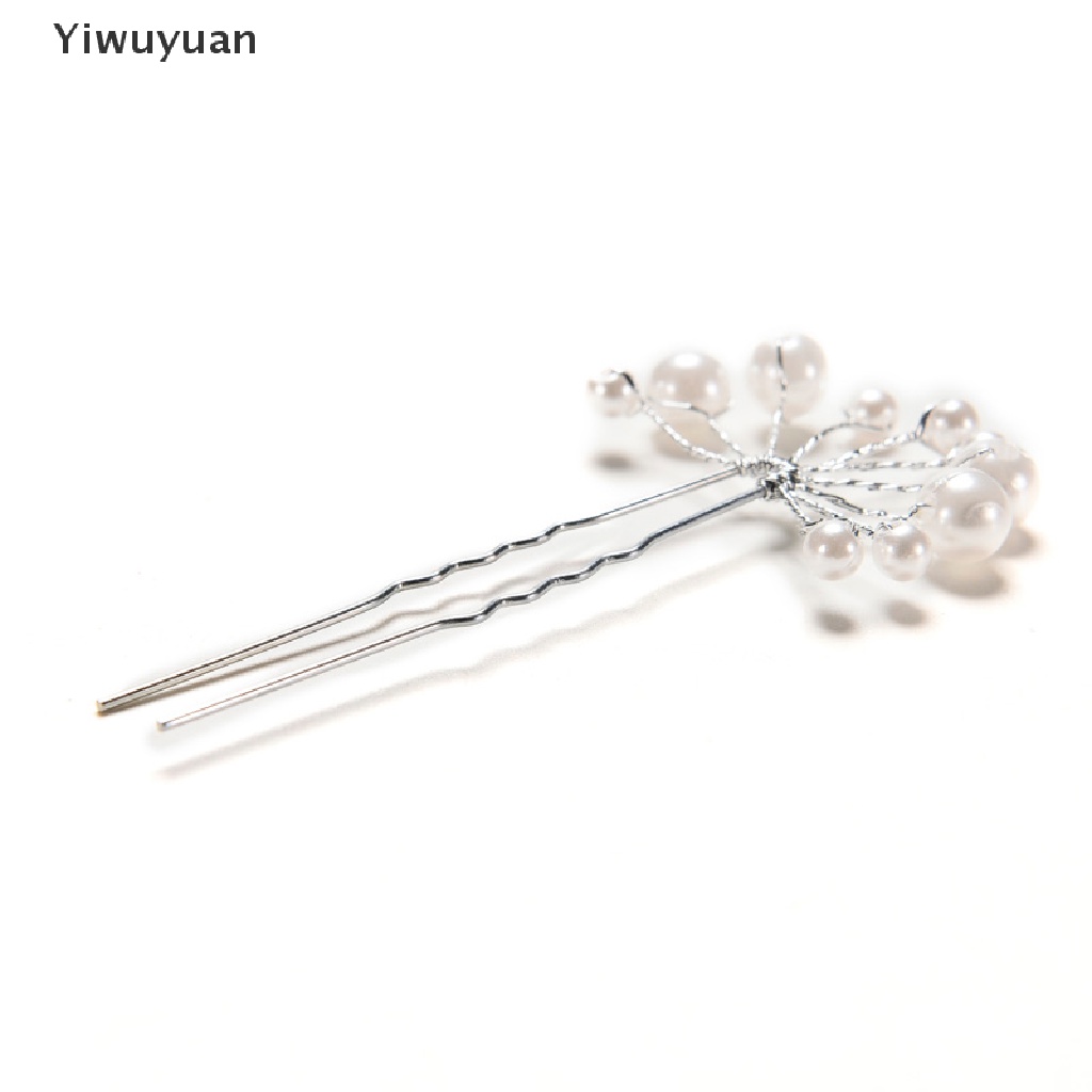 &lt; Yiwuyuan &gt; Trâm Cài Tóc Hoa Pha Lê Ngọc Trai Cho Cô Dâu Mới Nhất Đang Giảm Giá