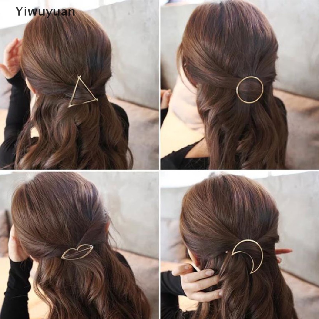 &lt; Yiwuyuan &gt; Kẹp Tóc Kim Loại Tạo Kiểu Tóc Hình Học Rỗng Sang Trọng Cho Nữ Đang Giảm Giá