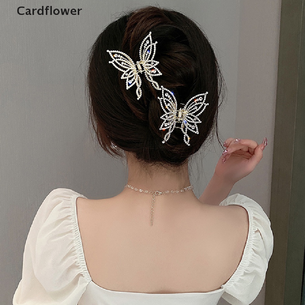 &lt; Cardflower &gt; Kẹp Tóc Càng Cua Kim Loại Thời Trang Thanh Lịch Cổ Điển Cho Nữ
