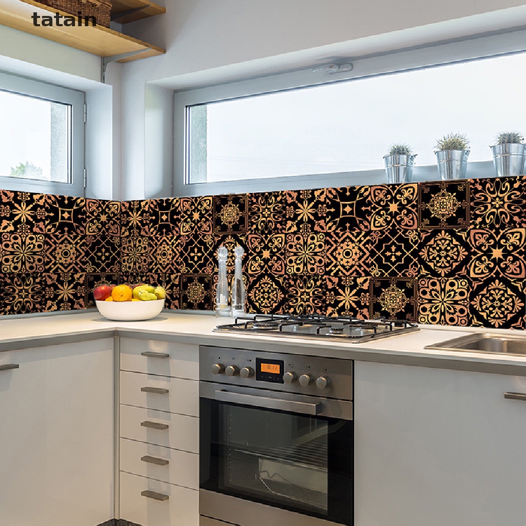 Set 10 Miếng Dán Trang Trí Tường In Họa Tiết Cổ Điển