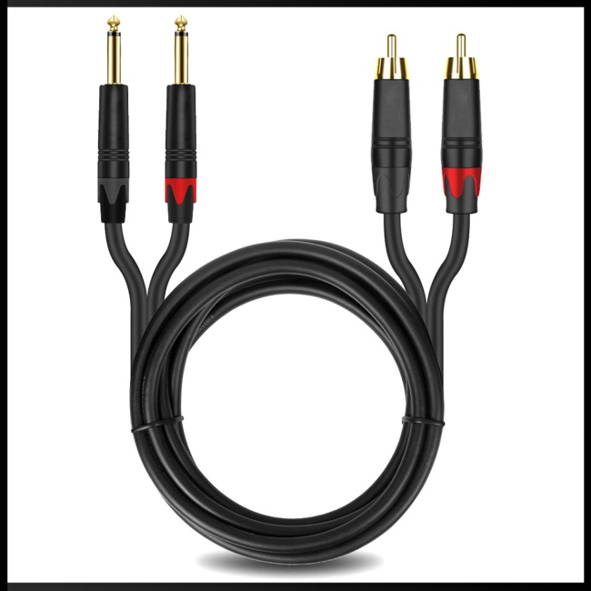 Cáp Cân Bằng Tín Hiệu Âm Thanh RCA Kép 6.35 Sang Dual Dành Cho Bộ Khuếch Đại Micro