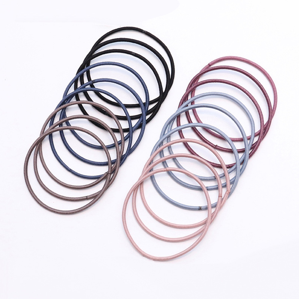 Set 4 / 100 Dây Cột Tóc Co Giãn Màu Trơn Thời Trang Cho Nữ