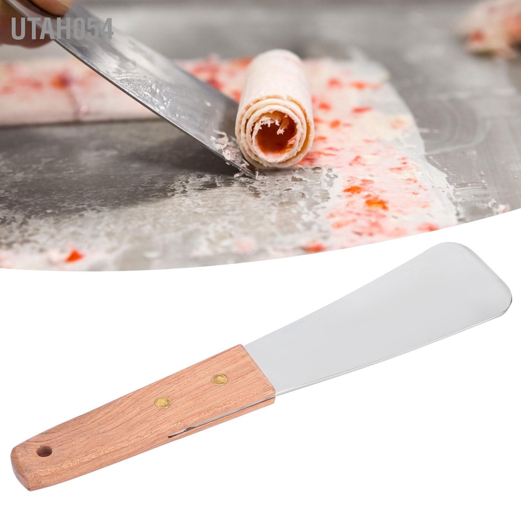Utah054 Xẻng làm kem bằng thép không gỉ có tay cầm gỗ Máy cắt Spade tráng miệng Dụng cụ nhà bếp